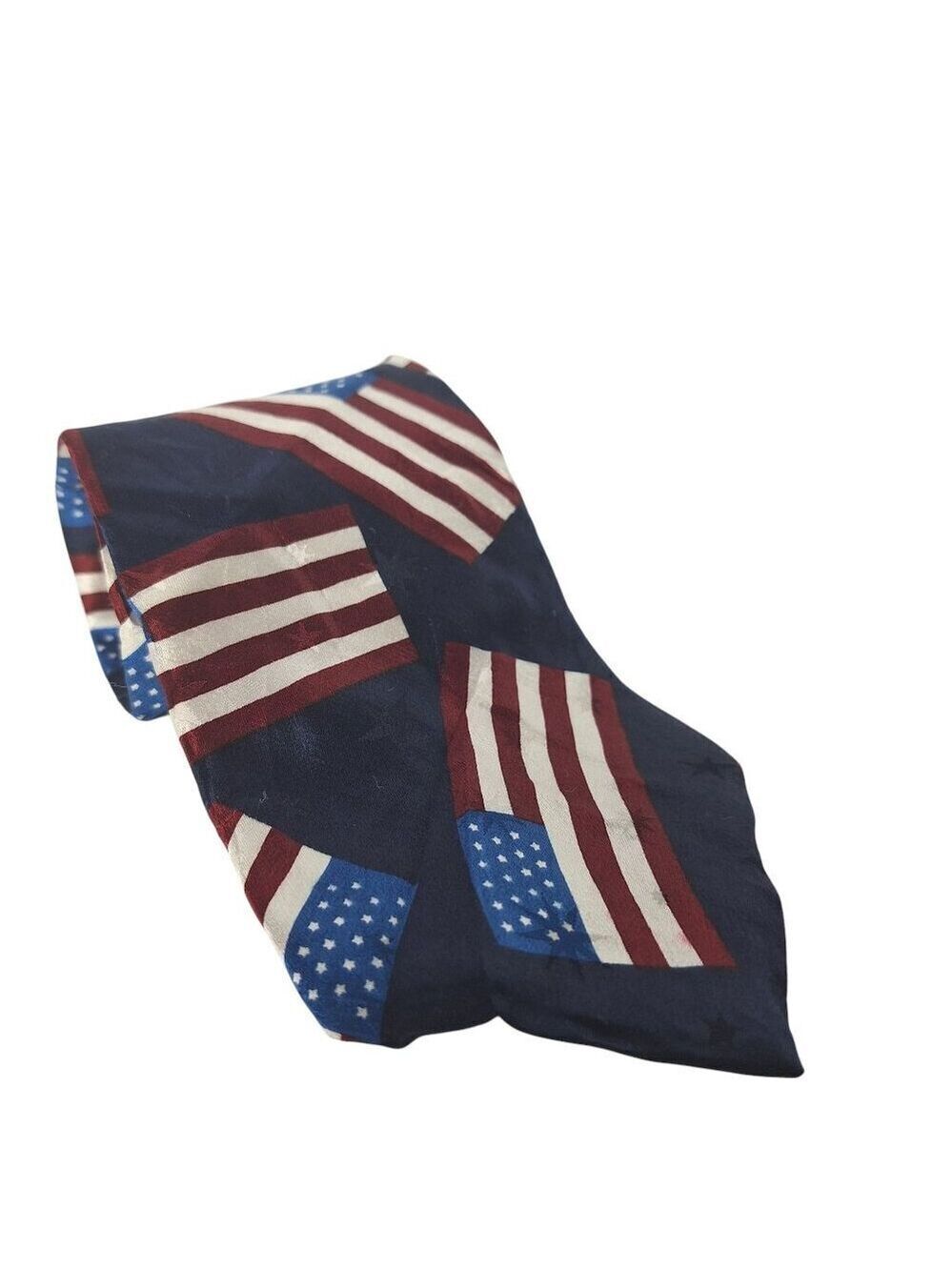 Jesuis American Flag Silk Necktie